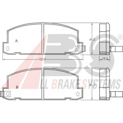 Photo Brake Pad Set, disc brake A.B.S. 36663