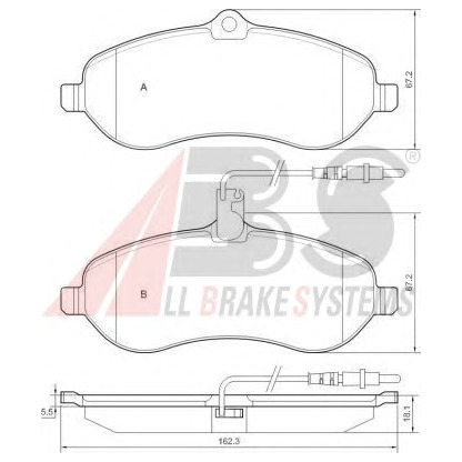 Foto Bremsbelagsatz, Scheibenbremse A.B.S. 37589OE