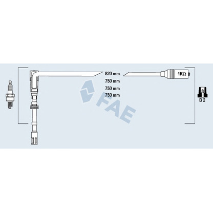 Zdjęcie Zestaw przewodów zapłonowych FAE 85065