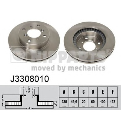 Photo Disque de frein NIPPARTS J3308010