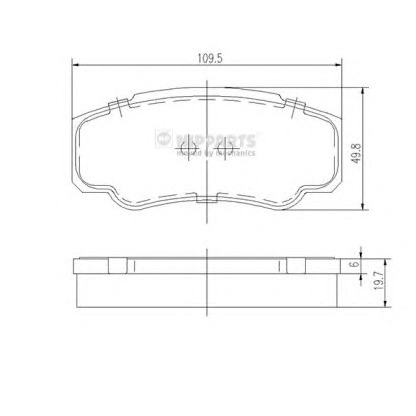 Photo Kit de plaquettes de frein, frein à disque NIPPARTS N3611052