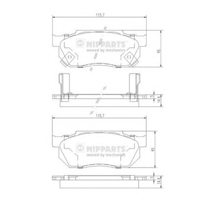 Photo Kit de plaquettes de frein, frein à disque NIPPARTS J3604019