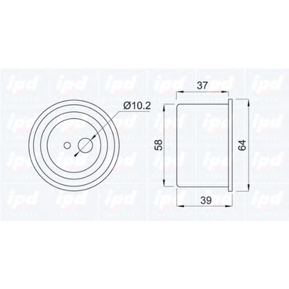 Photo Tensioner Pulley, timing belt IPD 140631