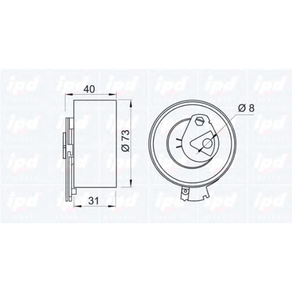 Photo Tensioner Pulley, timing belt IPD 140591