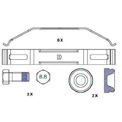 Photo Kit de plaquettes de frein, frein à disque ABEX G6957