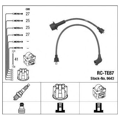Zdjęcie Zestaw przewodów zapłonowych NGK 9643