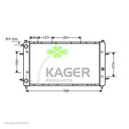 Photo Radiator, engine cooling KAGER 311199