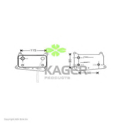 Photo Oil Cooler, engine oil KAGER 313834