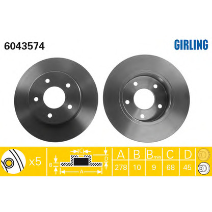 Photo Brake Disc GIRLING 6043574