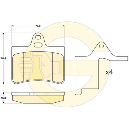 Photo Brake Pad Set, disc brake GIRLING 6120308