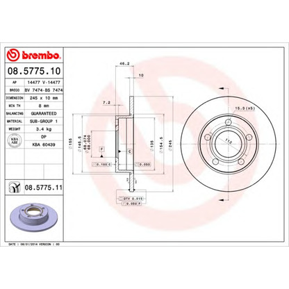 Photo Brake Disc AP 14477