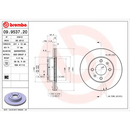 Photo Brake Disc AP 24910