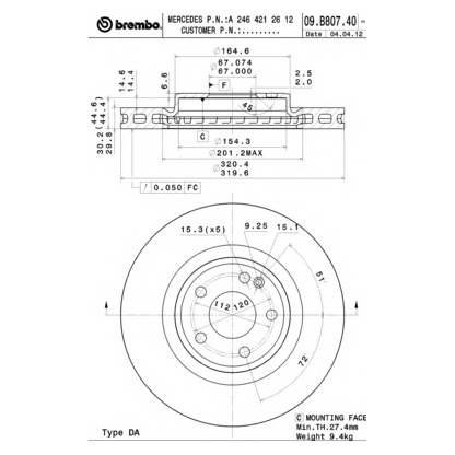 Photo Brake Disc AP 25287V