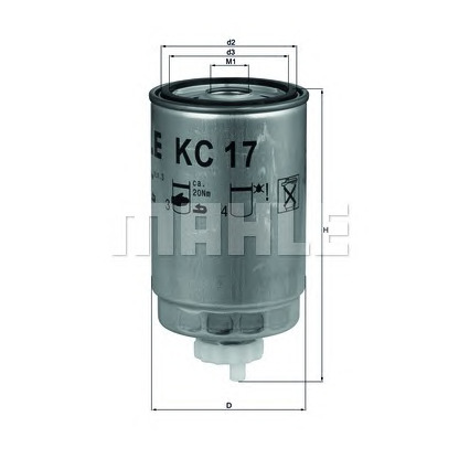 Photo Fuel filter MAHLE KC17D