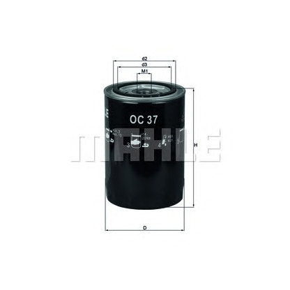 Photo Oil Filter; Filter, operating hydraulics MAHLE OC37