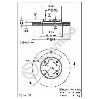 Foto Disco  freno BRECO BS8151