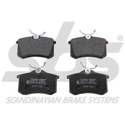 Photo Brake Pad Set, disc brake sbs 1501229986
