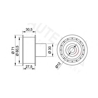 Photo Deflection/Guide Pulley, timing belt AUTEX 651447