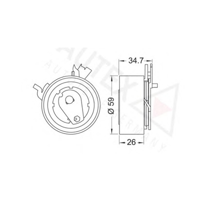 Photo Tensioner Pulley, timing belt AUTEX 642037