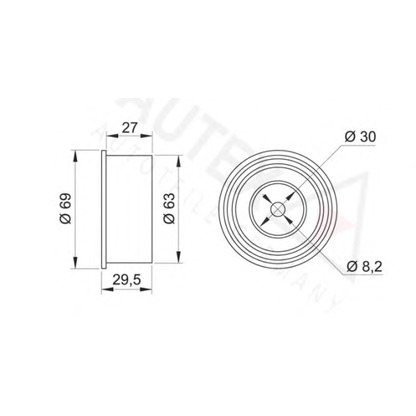 Photo Deflection/Guide Pulley, timing belt AUTEX 651457