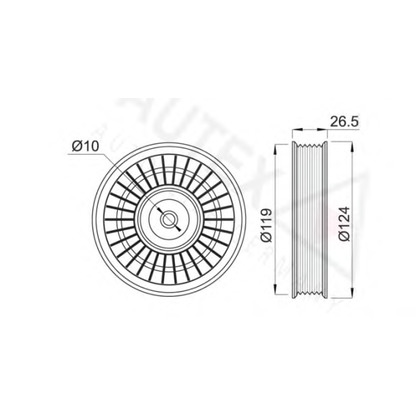 Photo Deflection/Guide Pulley, v-ribbed belt AUTEX 651604