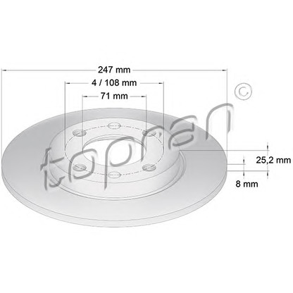 Photo Disque de frein TOPRAN 720243