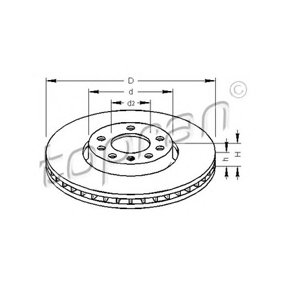 Foto Disco  freno TOPRAN 206856