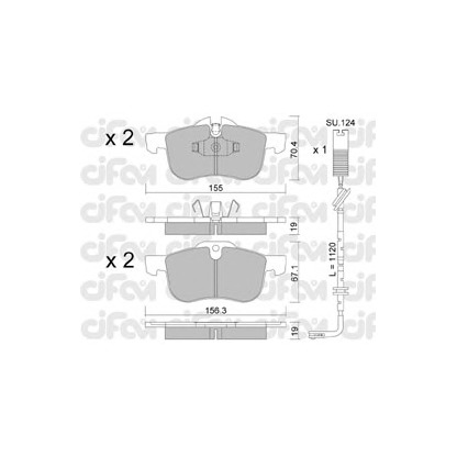 Photo Kit de plaquettes de frein, frein à disque CIFAM 8223070K