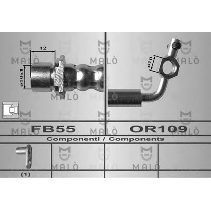 Zdjęcie Przewód hamulcowy elastyczny MALÒ 80614