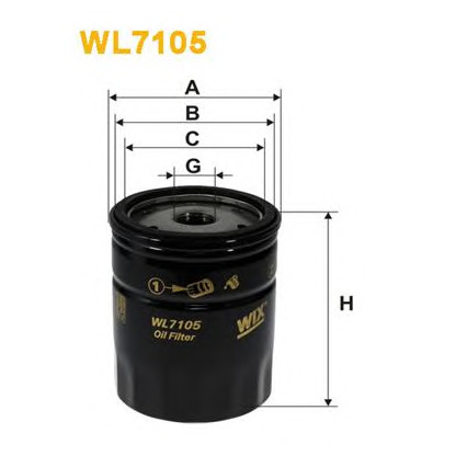 Photo Oil Filter WIX FILTERS WL7105