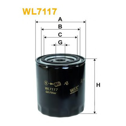 Photo Oil Filter WIX FILTERS WL7117