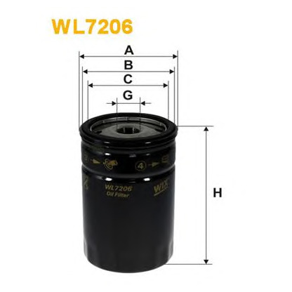 Photo Oil Filter WIX FILTERS WL7206