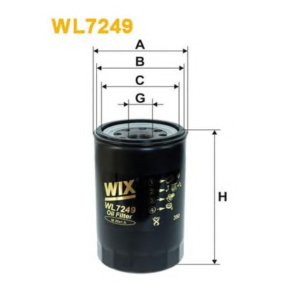 Photo Oil Filter WIX FILTERS WL7249