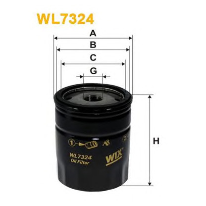 Photo Oil Filter WIX FILTERS WL7324
