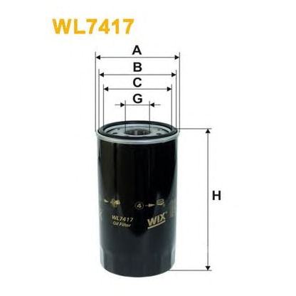 Photo Oil Filter WIX FILTERS WL7417