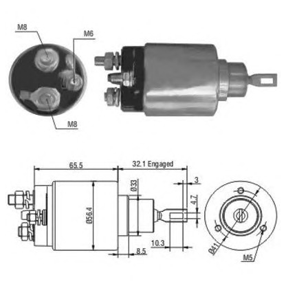 Photo Solenoid Switch, starter HOFFER 6646069