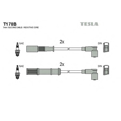 Zdjęcie Zestaw przewodów zapłonowych TESLA T178B