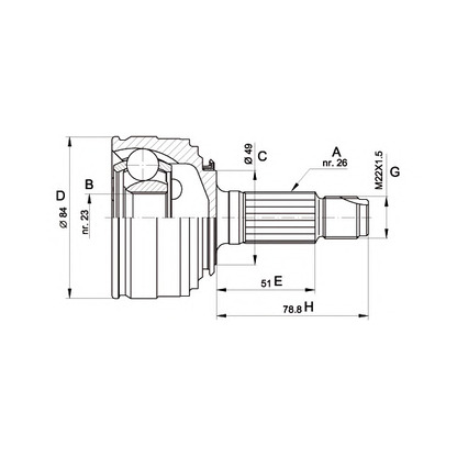 Фото Шарнирный комплект, приводной вал OPEN PARTS CVJ521810