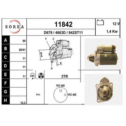 Foto Motor de arranque EAI 11842