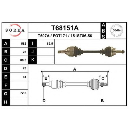 Photo Arbre de transmission EAI T68151A