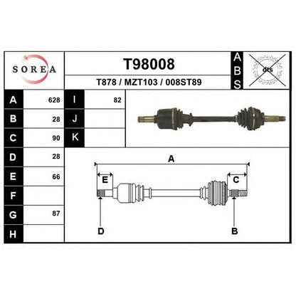 Фото Приводной вал EAI T98008