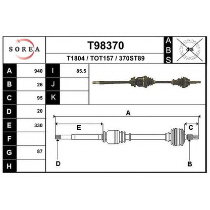 Foto Albero motore/Semiasse EAI T98370