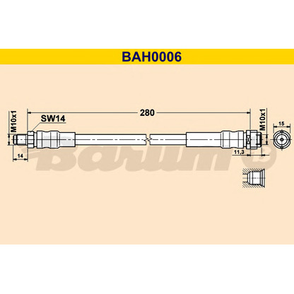 Zdjęcie Przewód hamulcowy elastyczny BARUM BAH0006