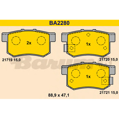 Foto Juego de pastillas de freno BARUM BA2280