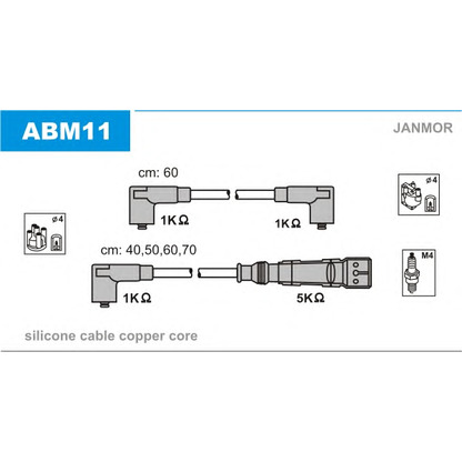 Photo Kit de câbles d'allumage JANMOR ABM11