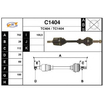 Photo Arbre de transmission SNRA C1404