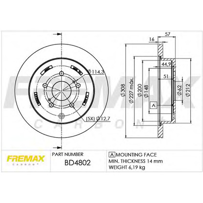 Foto Disco  freno FREMAX BD4802