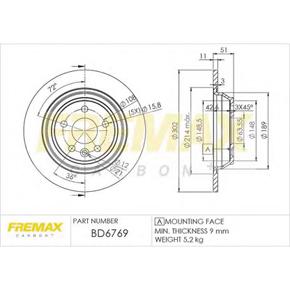 Photo Disque de frein FREMAX BD6769