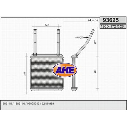 Photo Heat Exchanger, interior heating AHE 93625