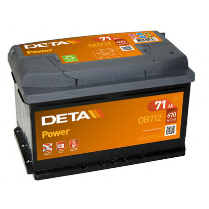 Фото Стартерная аккумуляторная батарея; Стартерная аккумуляторная батарея DETA DB712